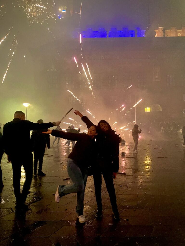 Danish New Year celebrations in Copenhagen, Denmark