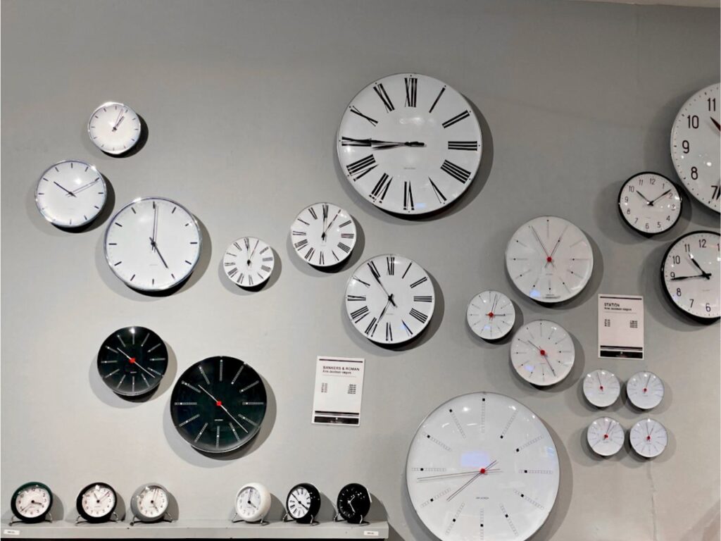 Arne Jacobsen clocks on the wall