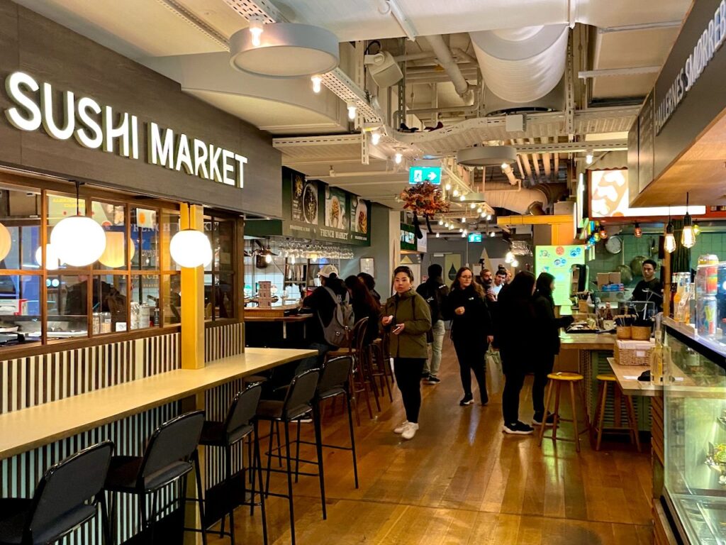 Inside look of a Copenhagen food court, Denmark