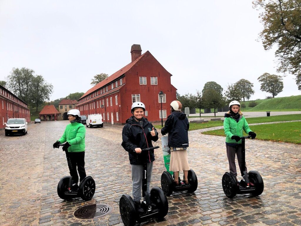 Touring Copenhagen on a segway tour during Christmas season in Denmark