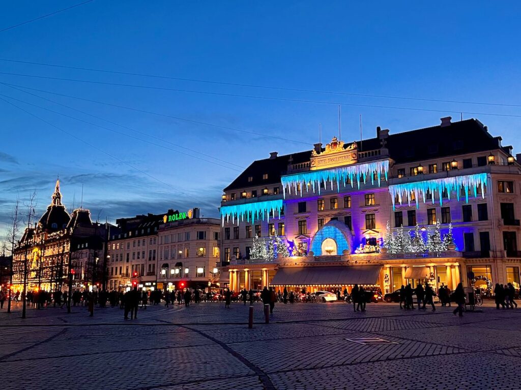 Hotel D Angleterre during Christmas in Copenhagen, Denmark