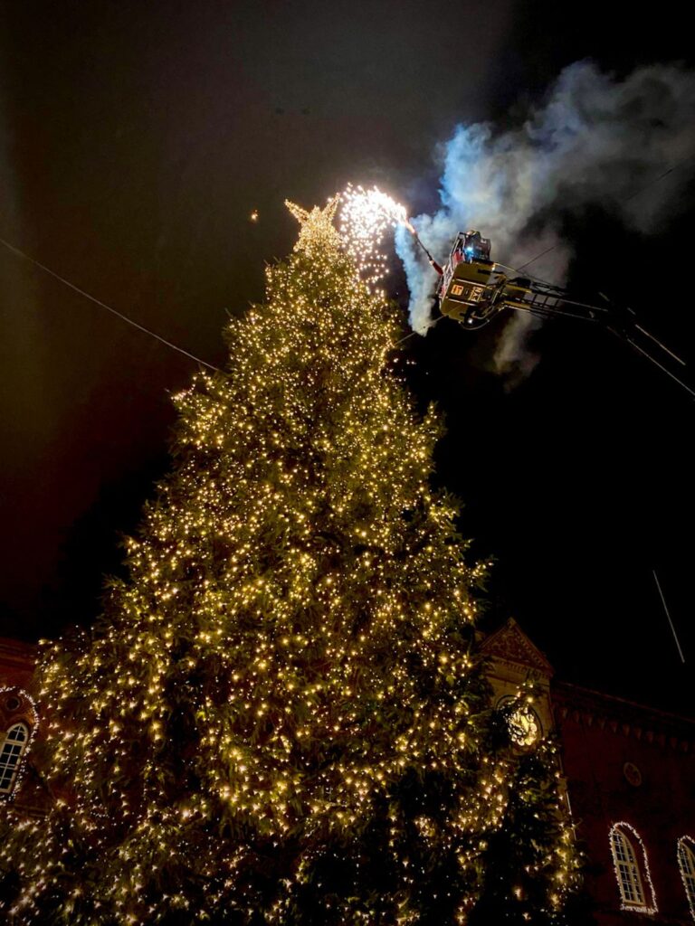 Juletræ Christmas tree lighting ceremony in Denmark