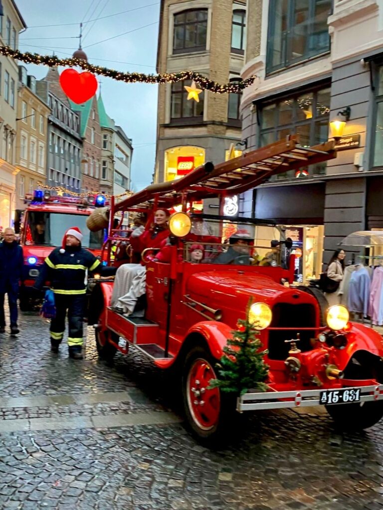 Danish Capital Emergency services in the Copenhagen city hall parade through Strøget shopping street