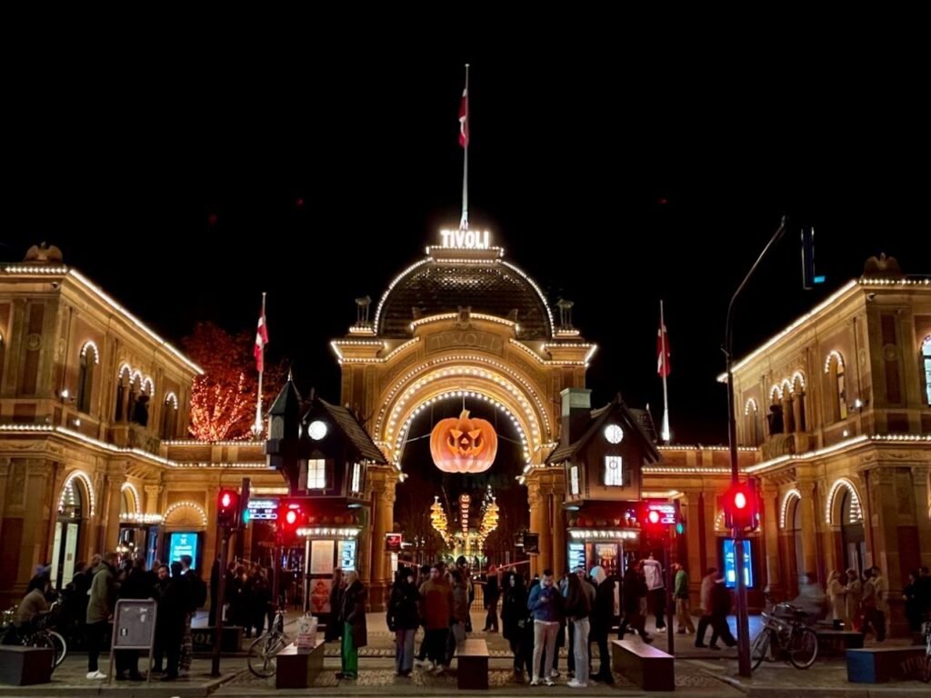 Entrance of Tivoli Gardens during Halloween