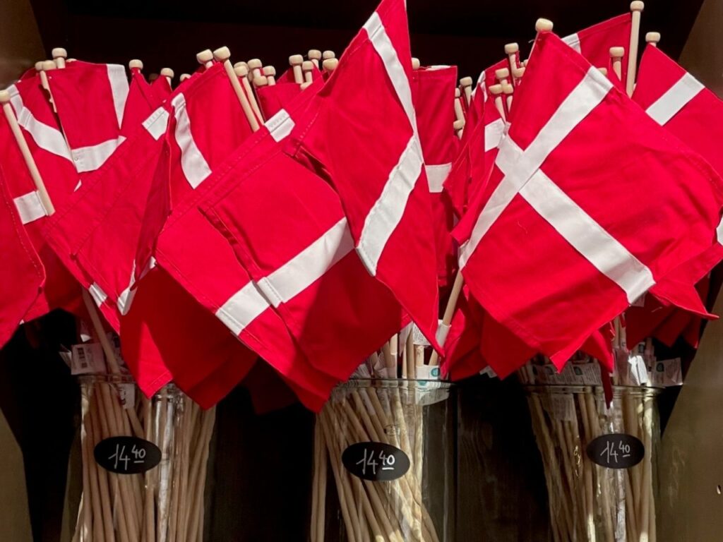 A bunch of Denmark Flags