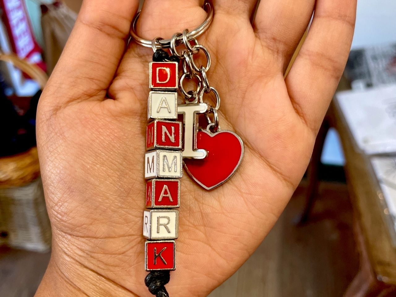 I love Denmark Keychain - Facts about Denmark