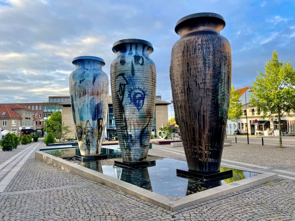 Artworks in Roskilde city - 3 giant jars