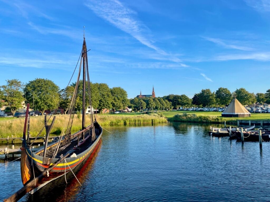 Things to do in Roskilde - showcasing the cathdral and viking ship.