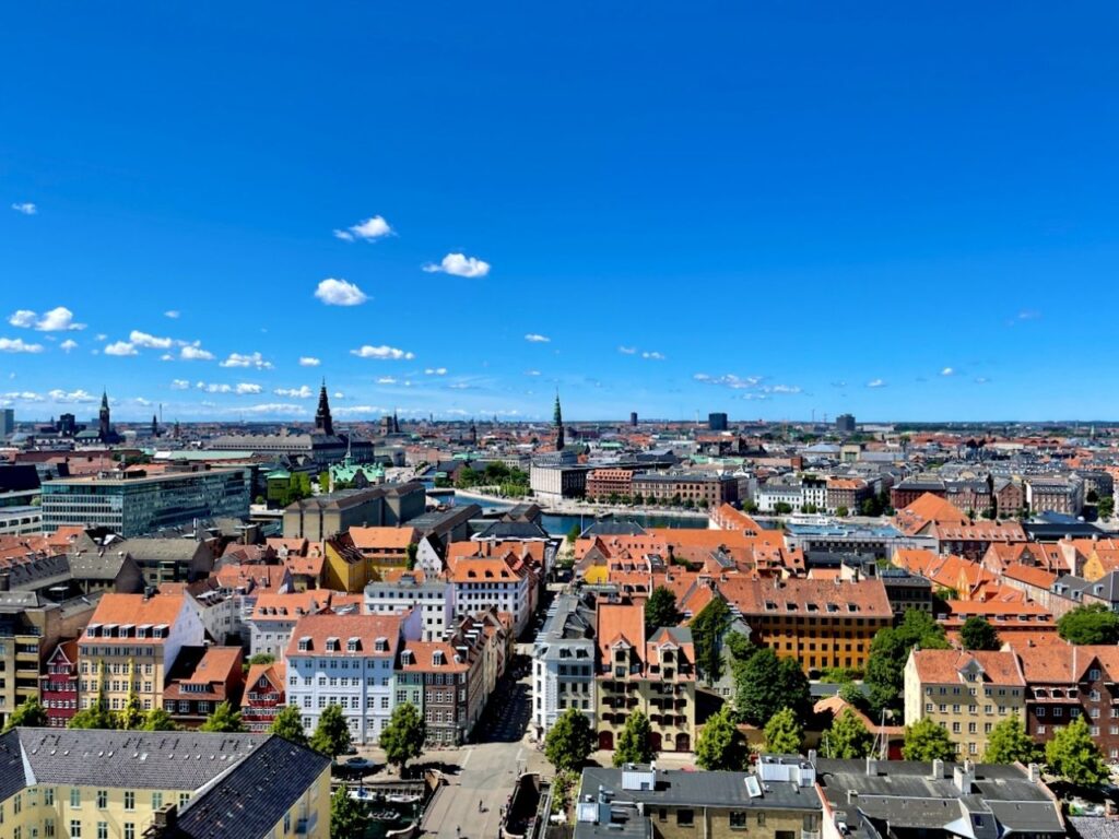 View from the Church of our Saviour, Copenhagen - must visit on a two day copenhagen itinerary