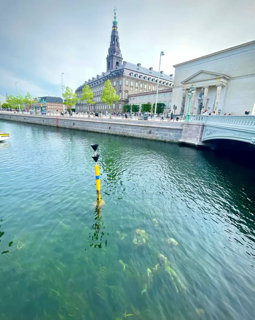Agnete and Merman statues inside water in Copenhagen