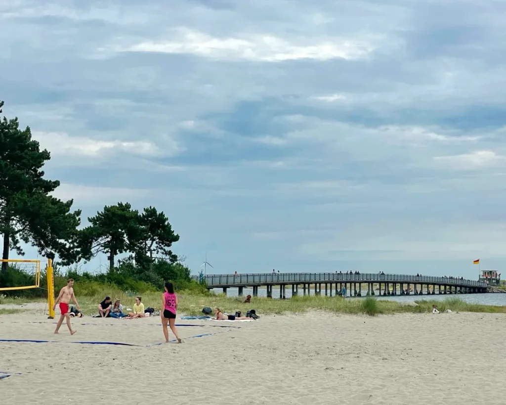 People playing volleyball at Amager beach