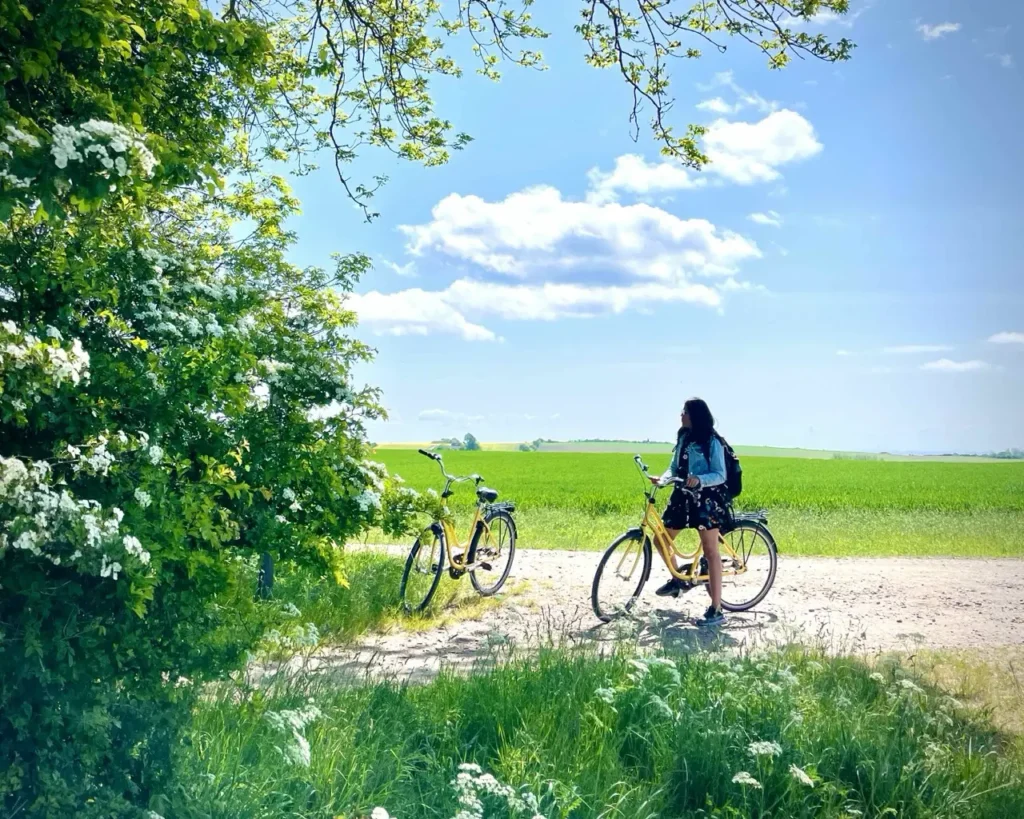 Agalya cycling in Ven island Sweden
