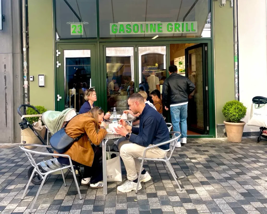 A few people eating burger at Gasoline Grill Copenhagen