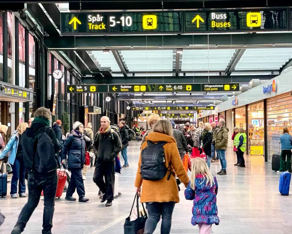 People Malmo train central station - a day trip from Copenhagen to malmo