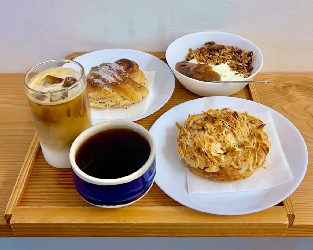 Prolog coffee cafe with filter coffee, pastries, cold coffee, and granola