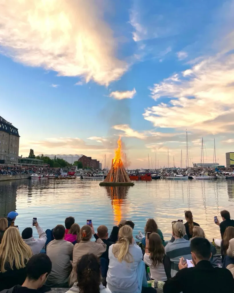 Sankt Hans After celebrations at Ofelia Plads in Copenhagen