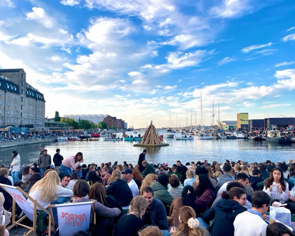 Sankt Hans bonfire celebration in Copenhagen