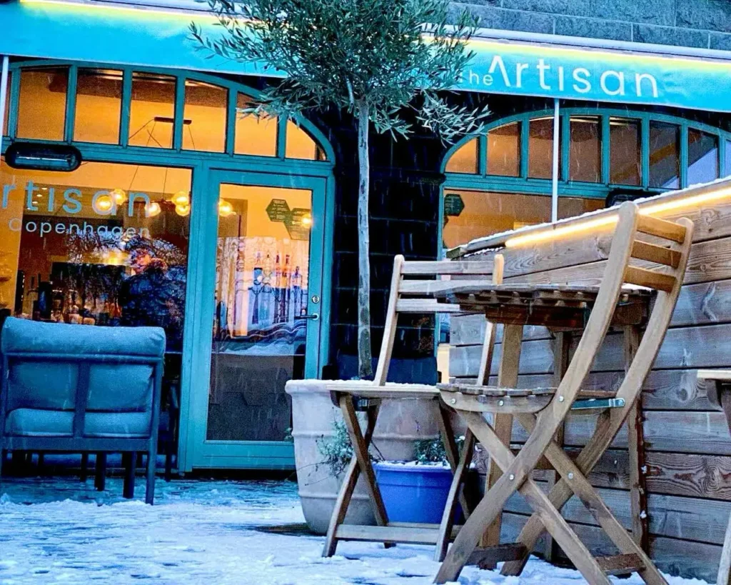The artisan Copenhagen cafe during winter
