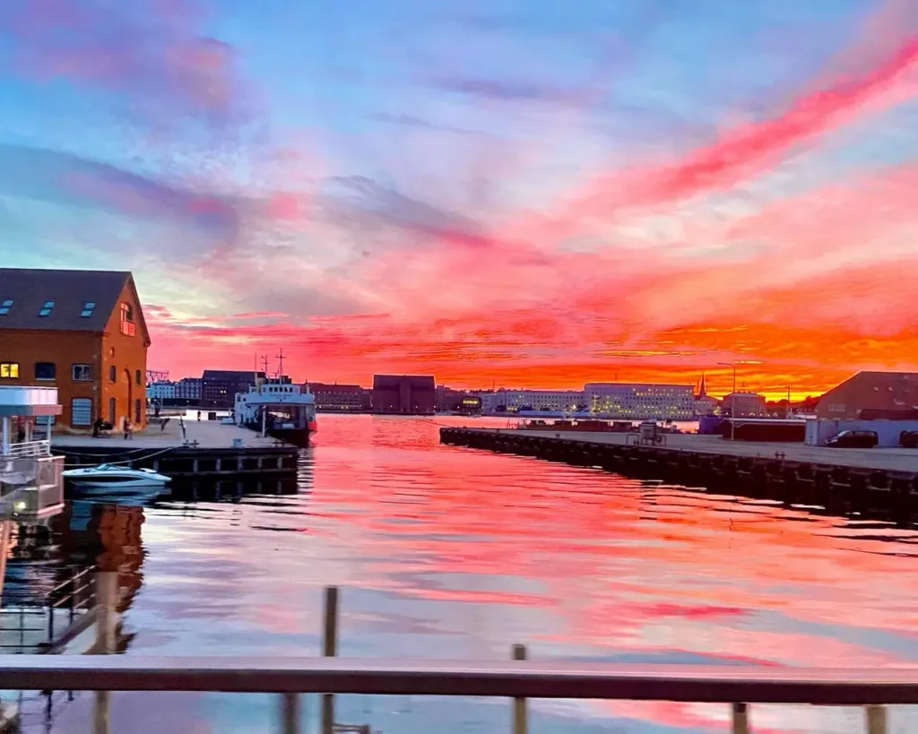 Sunset from Reffen street food market
